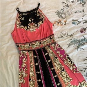 Pink and black dress